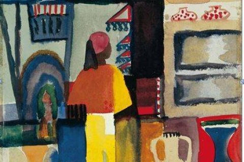 August Macke, Händler mit Krügen, 1914; c LWL/Ahlbrand-Dornseif August Macke, Händler mit Krügen, 1914; c LWL/Ahlbrand-Dornseif